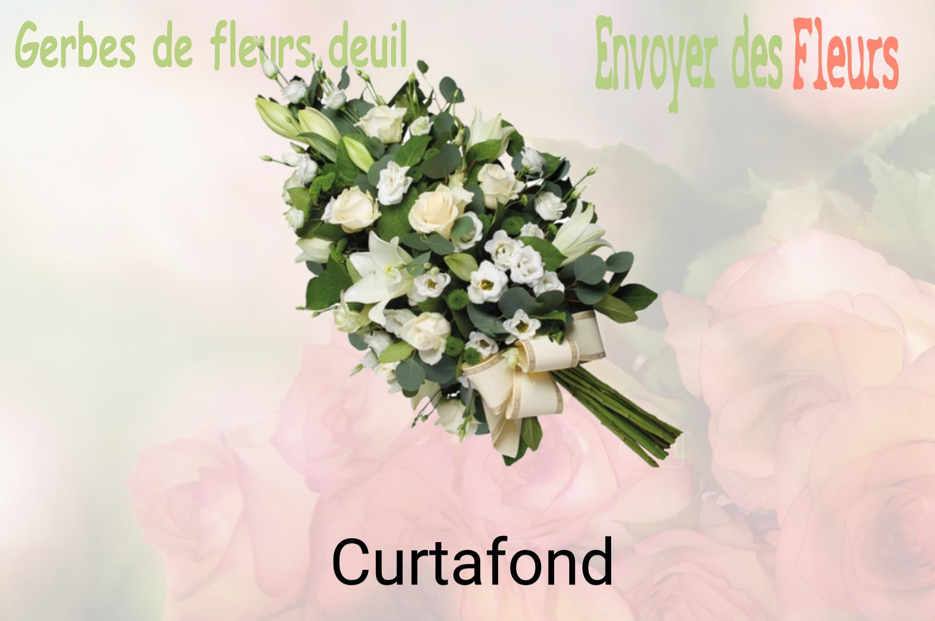 Gerbe de fleurs de deuil livrée à Curtafond